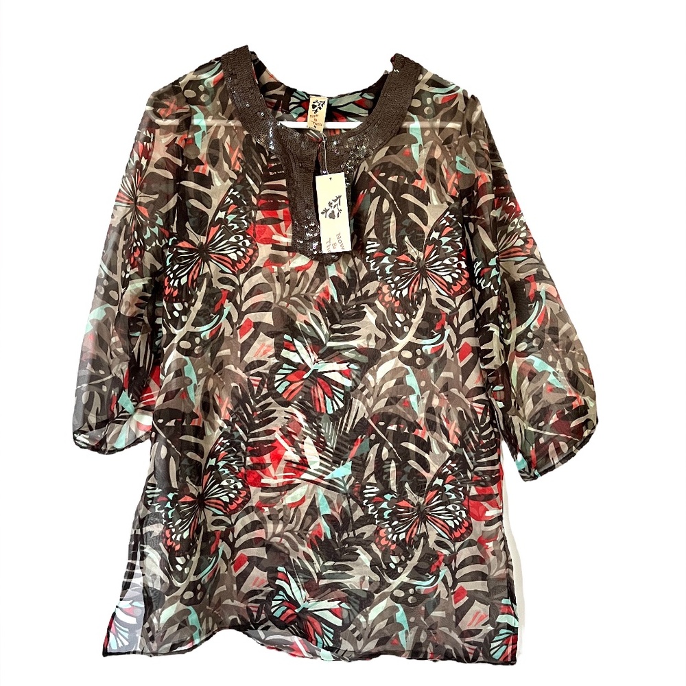 Beautiful Indian Tunic Blouse with Embroidery NWT